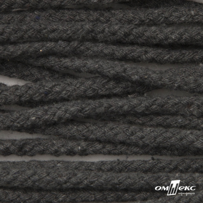 Шнур плетеный d-6 мм круглый, 70% хлопок 30% полиэстер, уп.90+/-1 м, цв.1088-т.серый - купить в Комсомольске-на-Амуре. Цена: 588 руб.