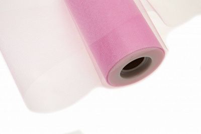 Фатин блестящий в шпульках 16-14, 12 гр/м2, шир. 15 см (в нам. 25+/-1 м), цвет розовый - купить в Комсомольске-на-Амуре. Цена: 108.61 руб.