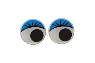 Глазки для игрушек, круглые, с бегающими зрачками, 12 мм/упак.50+/-2 шт, цв. -синий - купить в Комсомольске-на-Амуре. Цена: 95.04 руб.