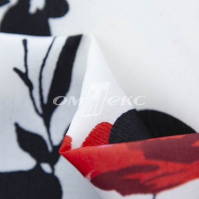 Плательная ткань "Фламенко" 22.1, 80 гр/м2, шир.150 см, принт растительный - купить в Комсомольске-на-Амуре. Цена 239.03 руб.