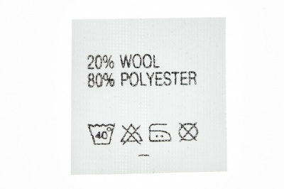 Состав и уход 20% wool 80% poliester - купить в Комсомольске-на-Амуре. Цена: 64.21 руб.