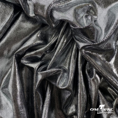 Трикотажное полотно голограмма, шир.140 см, #602 -чёрный/серебро - купить в Комсомольске-на-Амуре. Цена 389.81 руб.