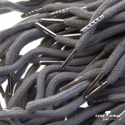 Шнурки #107-08, круглые 130 см, цв.серый - купить в Комсомольске-на-Амуре. Цена: 26.88 руб.