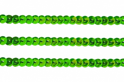 Пайетки "ОмТекс" на нитях, CREAM, 6 мм С / упак.73+/-1м, цв. 94 - зеленый - купить в Комсомольске-на-Амуре. Цена: 297.48 руб.