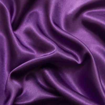 Поли креп-сатин 19-3536, 125 (+/-5) гр/м2, шир.150см, цвет фиолетовый - купить в Комсомольске-на-Амуре. Цена 155.57 руб.