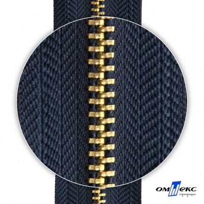 Молнии джинсовые металл т-4, 18 см латунь (YG), цв.- джинсовый синий (560) - купить в Комсомольске-на-Амуре. Цена: 21.57 руб.