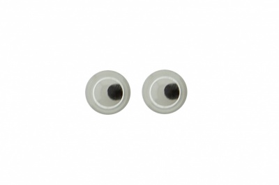 Глазки для игрушек, круглые, с бегающими зрачками, 3 мм/упак.100+/-5 шт, цв. -черно-белые - купить в Комсомольске-на-Амуре. Цена: 25.40 руб.