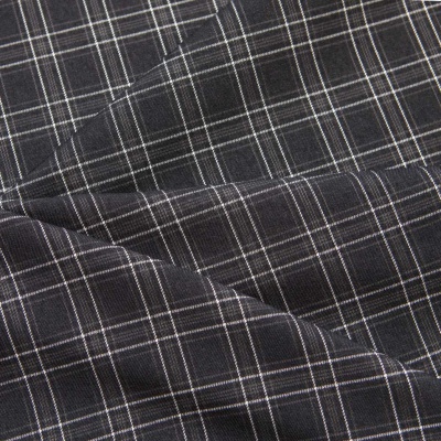 Ткань костюмная клетка 25052 2027, 198 гр/м2, шир.150см, цвет т.серый/сер/бел - купить в Комсомольске-на-Амуре. Цена 427.13 руб.
