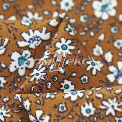 Плательная ткань "Фламенко" 11.1, 80 гр/м2, шир.150 см, принт растительный - купить в Комсомольске-на-Амуре. Цена 239.03 руб.