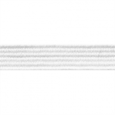 Резиновые нити с текстильным покрытием, шир. 6 мм ( упак.55 м/уп), цв.-белый - купить в Комсомольске-на-Амуре. Цена: 210.75 руб.
