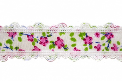 Тесьма декоративная 0385-6170, шир. 25 мм/уп. 22,8+/-1 м, цвет 02-розовый - купить в Комсомольске-на-Амуре. Цена: 364.70 руб.