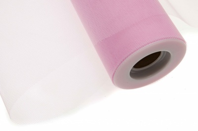 Фатин в шпульках 16-14, 10 гр/м2, шир. 15 см (в нам. 25+/-1 м), цвет розовый - купить в Комсомольске-на-Амуре. Цена: 100.69 руб.