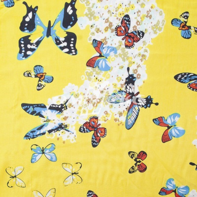 Плательная ткань "Софи" 7.2, 75 гр/м2, шир.150 см, принт бабочки - купить в Комсомольске-на-Амуре. Цена 241.49 руб.
