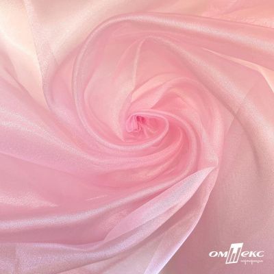Ткань органза, 100% полиэстр, 28г/м2, шир. 150 см, цв. #47 розовая пудра - купить в Комсомольске-на-Амуре. Цена 86.24 руб.