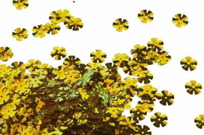 Пайетки "ОмТекс" россыпью,DOUBLE SIDED GOLD,цветок 14 мм/упак.50 гр, цв. 0460-золото - купить в Комсомольске-на-Амуре. Цена: 80.12 руб.