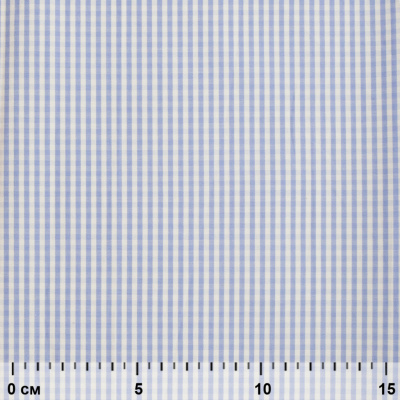 Ткань сорочечная Клетка Виши, 115 г/м2, 58% пэ,42% хл, шир.150 см, цв.2-голубой, (арт.111) - купить в Комсомольске-на-Амуре. Цена 306.69 руб.