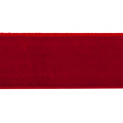 Лента бархатная нейлон, шир.25 мм, (упак. 45,7м), цв.45-красный - купить в Комсомольске-на-Амуре. Цена: 981.09 руб.