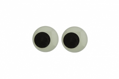Глазки для игрушек, круглые, с бегающими зрачками, 10 мм/упак.50+/-2 шт, цв. -черно-белые - купить в Комсомольске-на-Амуре. Цена: 35.20 руб.