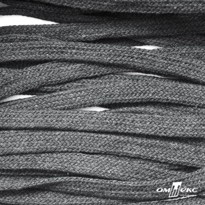 Шнур плетеный d-8 мм плоский, 70% хлопок 30% полиэстер, уп.85+/-1 м, цв.1027-серый - купить в Комсомольске-на-Амуре. Цена: 735 руб.