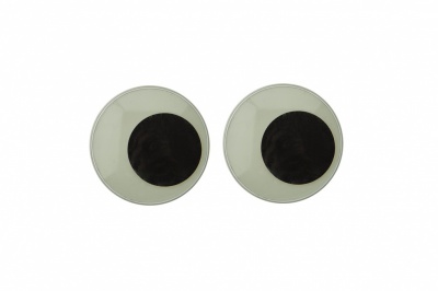 Глазки для игрушек, круглые, с бегающими зрачками, 24 мм/упак.50+/-2 шт, цв. -черно-белые - купить в Комсомольске-на-Амуре. Цена: 60.32 руб.