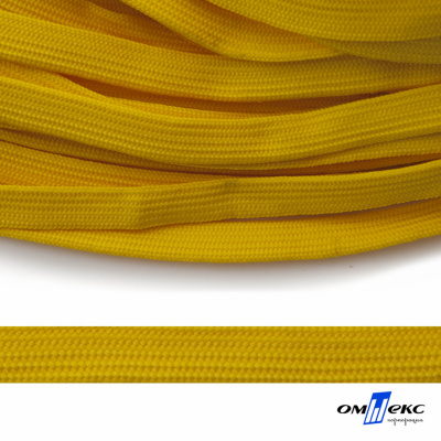 Шнур плетеный (плоский) d-12 мм, (уп.90+/-1м), 100% полиэстер, цв.269 - жёлтый - купить в Комсомольске-на-Амуре. Цена: 8.62 руб.