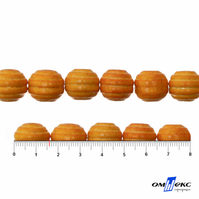 0309-Бусины деревянные "ОмТекс", 16 мм, упак.50+/-3шт, цв.003-оранжевый - купить в Комсомольске-на-Амуре. Цена: 62.22 руб.
