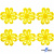 Кружево гипюр "Ромашка" 0575-1169, шир. 25 мм/уп.13,7 м, цвет 8208-жёлтый - купить в Комсомольске-на-Амуре. Цена: 289.76 руб.