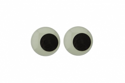 Глазки для игрушек, круглые, с бегающими зрачками, 15 мм/упак.50+/-2 шт, цв. -черно-белые - купить в Комсомольске-на-Амуре. Цена: 46.92 руб.