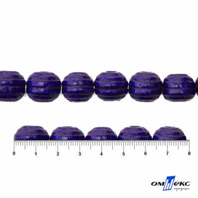 0309-Бусины деревянные "ОмТекс", 16 мм, упак.50+/-3шт, цв.018-фиолет - купить в Комсомольске-на-Амуре. Цена: 62.22 руб.
