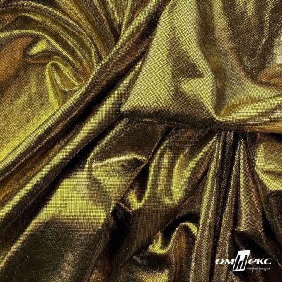 Трикотажное полотно голограмма, шир.140 см, #602 -чёрный/золото - купить в Комсомольске-на-Амуре. Цена 385.88 руб.