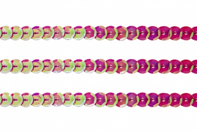 Пайетки "ОмТекс" на нитях, CREAM, 6 мм С / упак.73+/-1м, цв. 89 - розовый - купить в Комсомольске-на-Амуре. Цена: 468.37 руб.