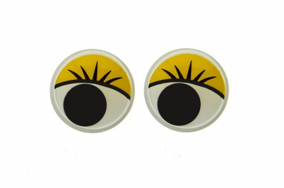 Глазки для игрушек, круглые, с бегающими зрачками, 15 мм/упак.50+/-2 шт, цв. -желтый - купить в Комсомольске-на-Амуре. Цена: 113.01 руб.