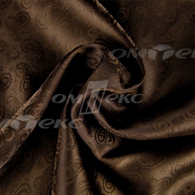 Ткань подкладочная жаккард Р14098, 19-1217/коричневый, 85 г/м2, шир. 150 см, 230T - купить в Комсомольске-на-Амуре. Цена 166.45 руб.