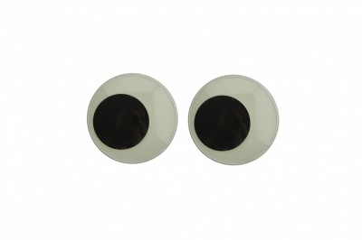 Глазки для игрушек, круглые, с бегающими зрачками, 18 мм/упак.50+/-2 шт, цв. -черно-белые - купить в Комсомольске-на-Амуре. Цена: 41.81 руб.