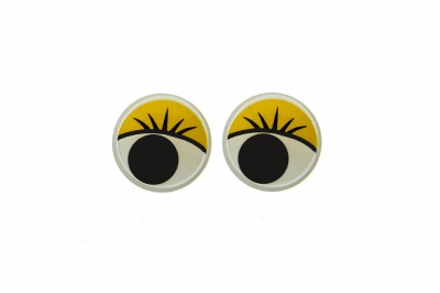 Глазки для игрушек, круглые, с бегающими зрачками, 8 мм/упак.50+/-2 шт, цв. -желтый - купить в Комсомольске-на-Амуре. Цена: 59.05 руб.