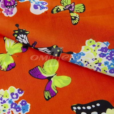 Плательная ткань "Софи" 7.1, 75 гр/м2, шир.150 см, принт бабочки - купить в Комсомольске-на-Амуре. Цена 241.49 руб.