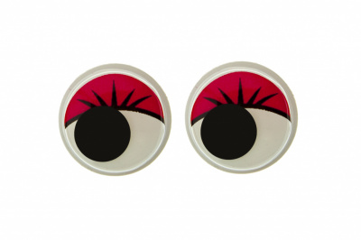 Глазки для игрушек, круглые, с бегающими зрачками, 15 мм/упак.50+/-2 шт, цв. -красный - купить в Комсомольске-на-Амуре. Цена: 113.01 руб.