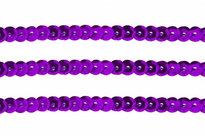 Пайетки "ОмТекс" на нитях, SILVER-BASE, 6 мм С / упак.73+/-1м, цв. 12 - фиолет - купить в Комсомольске-на-Амуре. Цена: 300.55 руб.